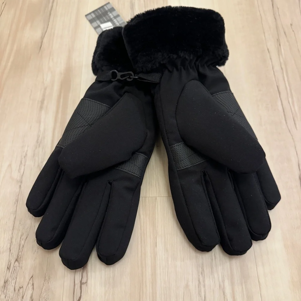 GII Fashion Accessories Black Faux Fur Gloves